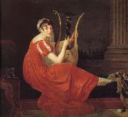 Portrait of lady with play harp